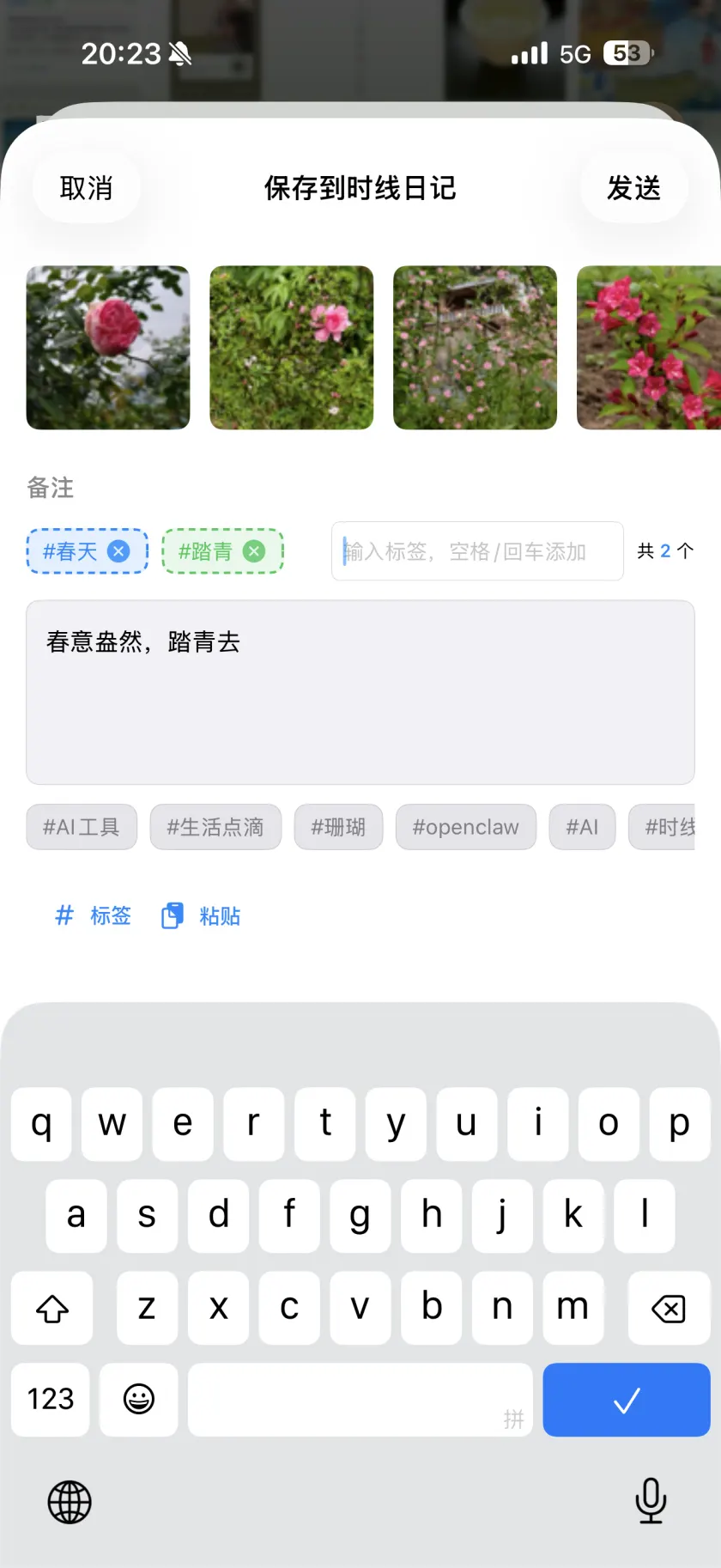 场景 A：系统分享扩展中新建节点的界面示意